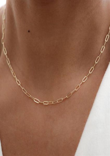 

14k gold filled necklace handmade gold choker boho chain collier femme kolye collares women jewelry necklace for women lj2008312588277052, Silver