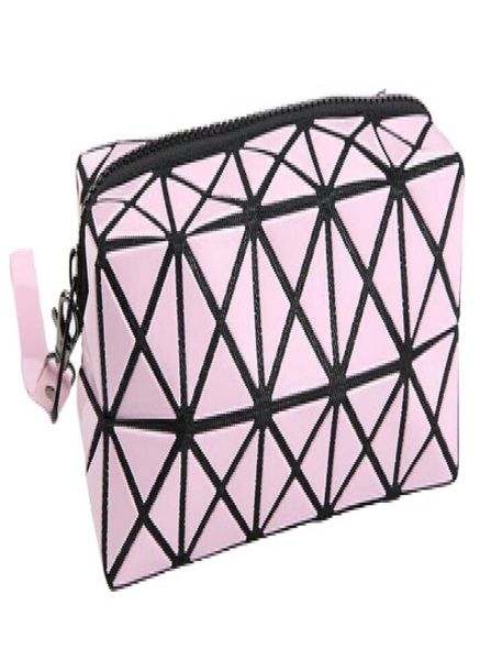 

fashion geometric zipper cosmetic bag women flash diamond leather makeup bag ladies cosmetics organizer new trend 20179239548