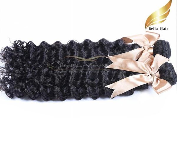 

brazilian deep wave weaves virgin human hair wavy weft humanhairbundles 8quot30quot3pcslot in bulk drop bellahair3404616, Black