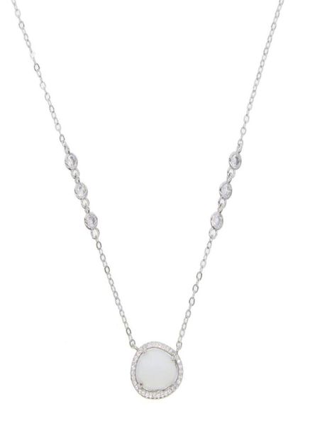 

women white opal necklace oval prong design 41 5cm necklaces pendant elegant dainty necklace 2018 new fashion jewelry gift30178660094, Silver