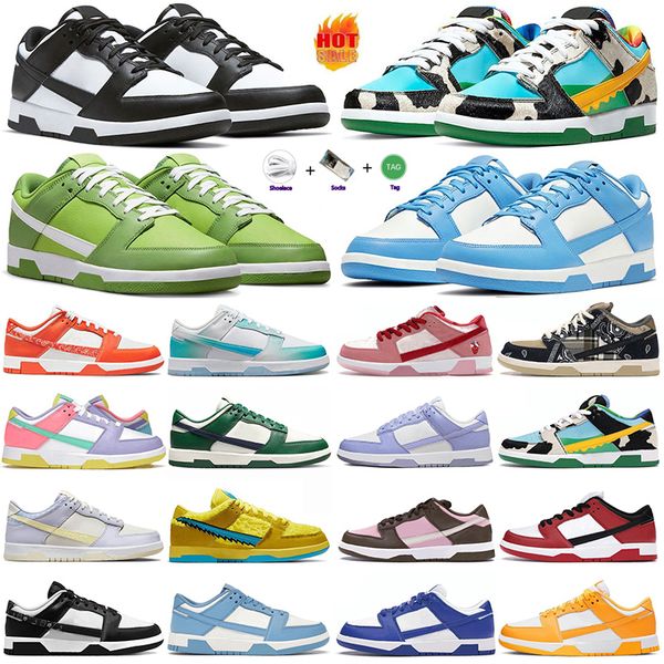 

low casual shoes panda black white designer og sneakers triple pink unc chunky dunky grey fog chlorophyll men platform sports mens womens ru