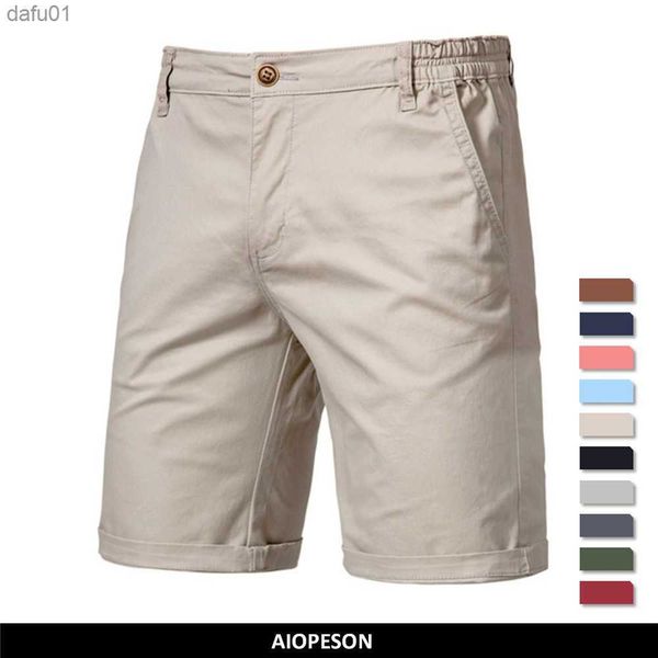 

men's shorts 2021 new summer 100% cotton solid shorts men casual business social elastic waist men shorts 10 colors beach shorts l23052, White;black