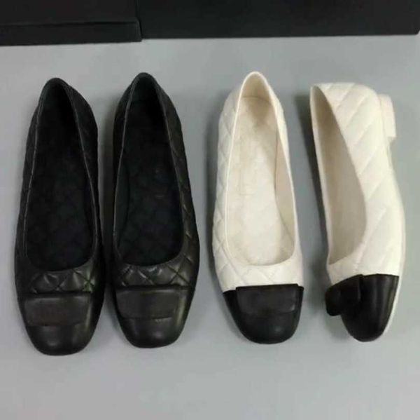 

2023 style shoes turnlock quilted sandal women's classic beige white leather flat mule square black cap toe slip on loafers summer slip