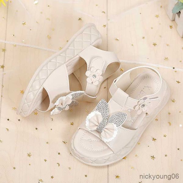 

sandals soft sandals for girls kids platform flats princess summer bowtie pearl shoes 21-36 beige pink footwear children fashion r230529, Black;red