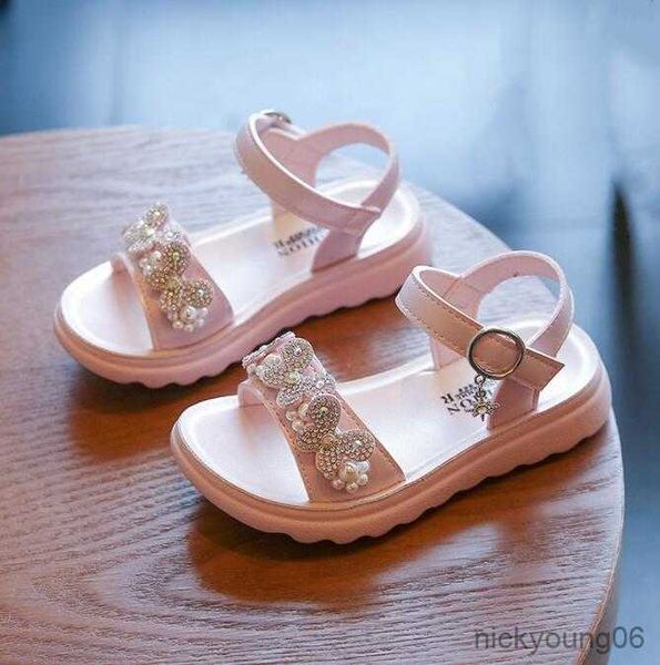 

sandals summer girls sandals fashion sequins rhinestone bow girls princess shoes baby girl shoes flat heel sandals size 22-37 r230529, Black;red