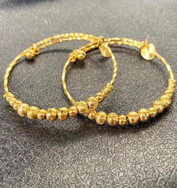 

bangle 2pcslot bracelet bead bangles gold heart small bell african 24k ball love dubai women wedding party gifts3112011, Black
