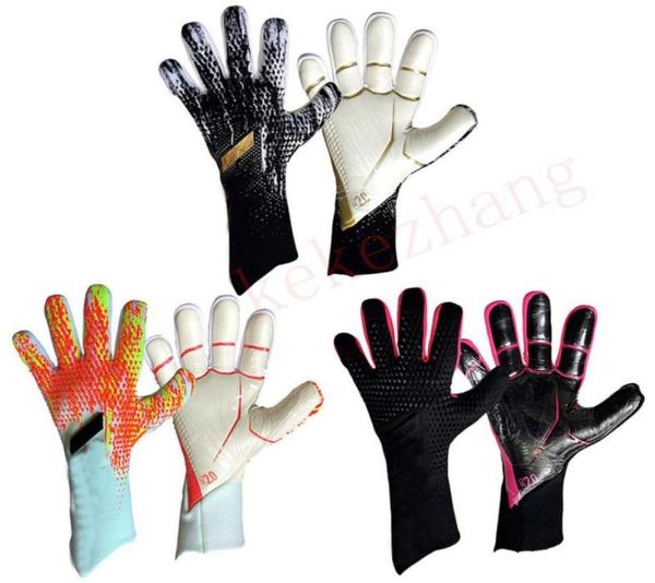 

2021 professional soccer goalkeeper gloves latex no finger protection children adults football goalie gloves31566576325972, Black