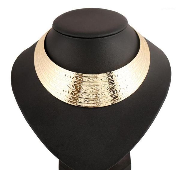 

lufang 2021 brand fashion boho silver color maxi big collier statement necklace punk power collar choker necklace women jewelry14306039, Golden;silver