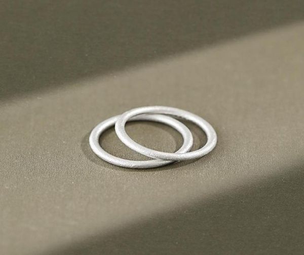 

korean style s925 sterling silver ring ins simple allmatch ancient fine ring student female silver 18 k gold1233006, Golden;silver