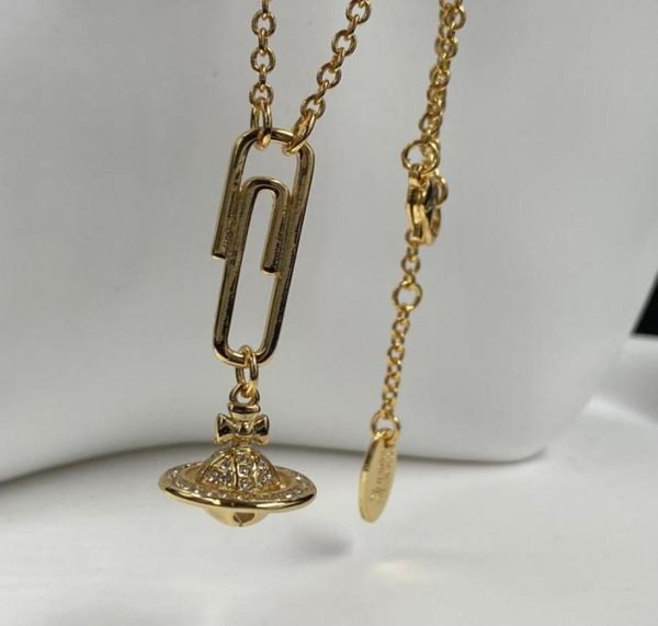 

luxury brand necklaces planet heart pendant necklace rhinestone orbit clavicle chain women jewelry accessories clavicle high quali8248956, Silver