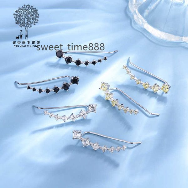 

ginkgo tree underneath s925 zircon obi earrings seven star pin earrings rose gold earrings jewelry, Golden