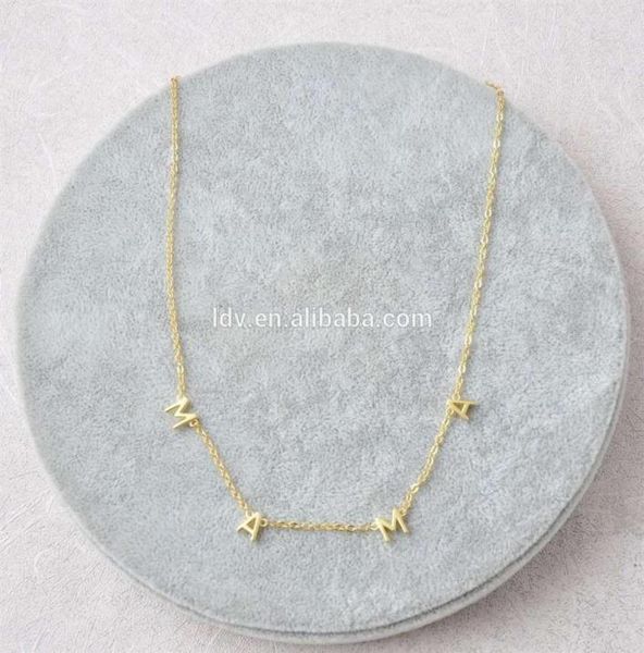 

personalized customized name gold lnitia letter spaced mama 925 sterling sier tiny morther039s day necklace298e4900041, Silver