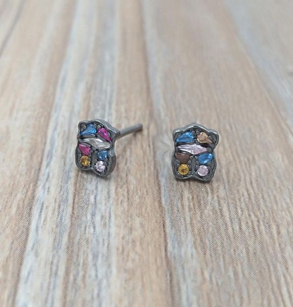 

stud bear jewelry 925 sterling silver earrings pendientes fantasy de plata fits european jewelry style gift 3136735207294340, Golden;silver