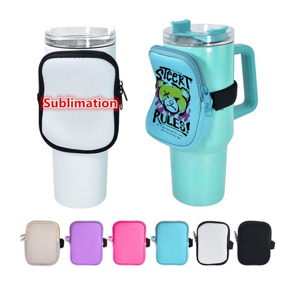 

sublimation water bottle pouch storage sleeve for 40oz tumbler neoprene water bottle holder tumbler carrier bag holder for running, walking