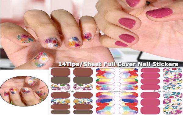 

tipssheet full cover wraps nail polish stickers flower designs glitter powder diy selfadhesive art decoration decals3044245, Black