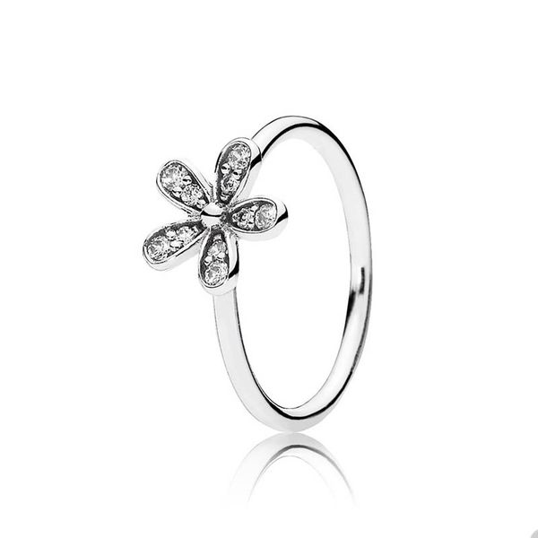 

stacking daisy flower rings for pandora authentic sterling silver party jewelry designer ring set for women girls crystal diamond luxury rin, Slivery;golden
