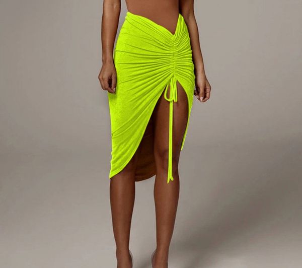 

skirts summer half skirt 2023 summer slim and slimming drawstring skirt, Black