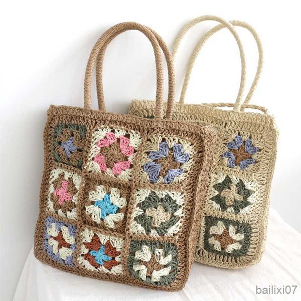 

other bags women straw handbags small flower woven crossbody beach bags het shoulder bags female summer travel handle bags, Black;red