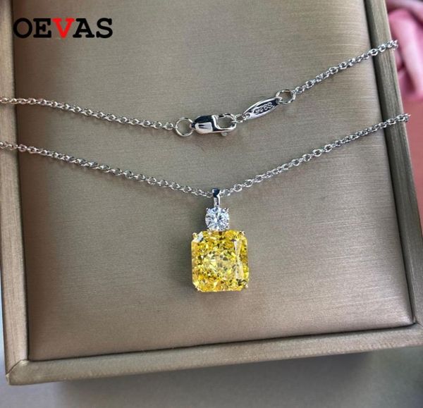 

oevas 100 925 sterling silver sparkling 910mm ice cut z high carbon diamoind pendant neckalce for women party fine jewelry9381927