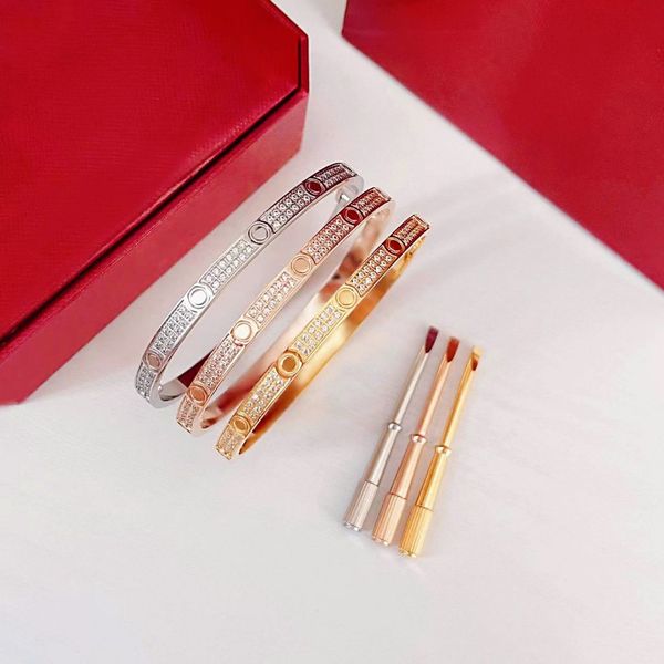 

luxury 4cz screw bracelet classic brand bracelet 18k love bracelet jewelry holiday gift 316l stainless steel factory designer bracelet, Golden;silver