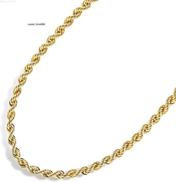 

jewelry atelier gold chain necklace series -14k pure gold filled rope chain necklace suitable for men and women different sizes (2.1mm 2.7mm, Silver