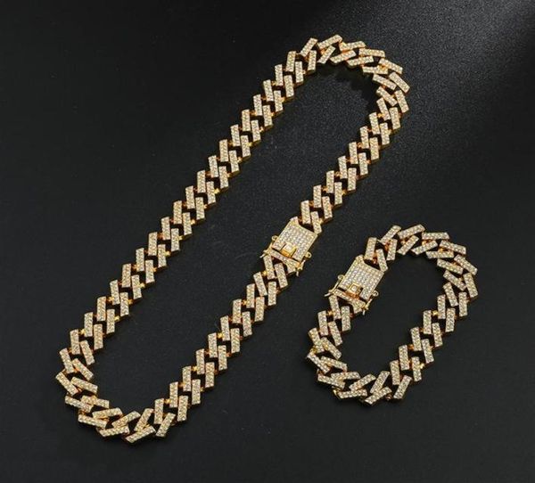 

us7 iced out 15mm miami cuban link chain 18 20 24 30 necklace rhinestone bling hip hop necklaces for men women jewelry gifts t20081047719, Silver