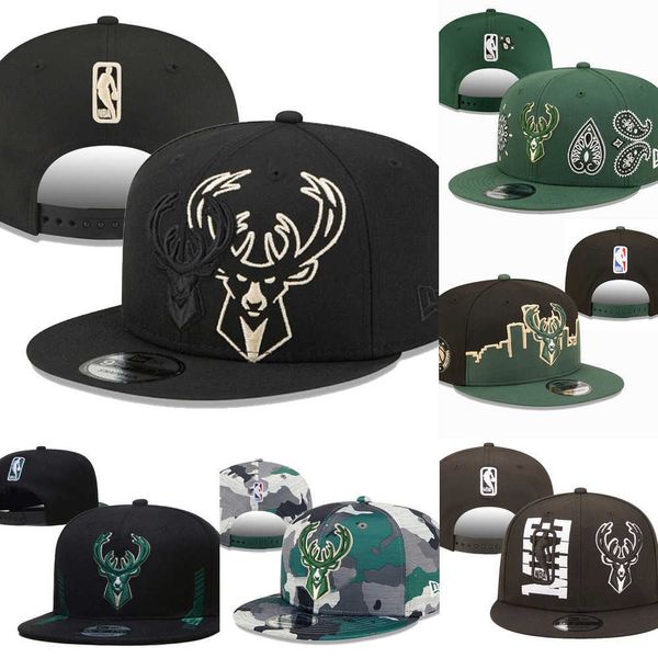 

snapbacks milwaukee''bucks''basketball hats sports caps adjustable fit hat, Black;white