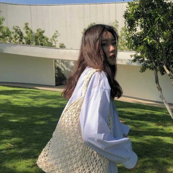 

other bags fashion woven bag women summer beach shoulder bag women vintage straw bag bag female handle handbag women tote bag hollow, Black;red