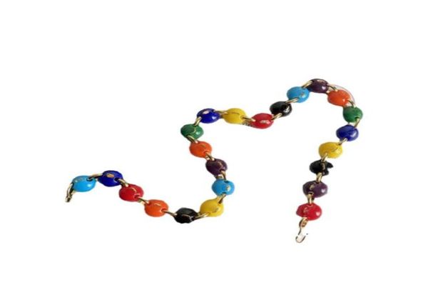 

42cm multicolor necklace plated brass copper electroplate designer fashion women necklaces choker letter pendant chain crystal sta9722381, Silver