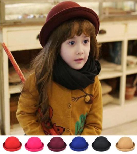 

wool baby felt hat baby woolen beanie girls cat ear beanie children accessories kid fedoras christmas gift a39002040420, Yellow