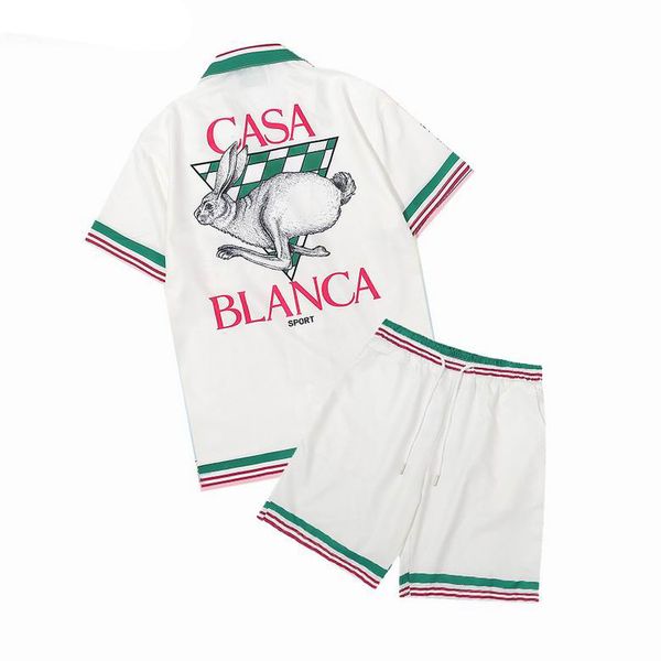 

casablanca mens shirt and shorts dress slim fit loose silky casablanc shirts men designer casual clothing designer luxury casa polos -3xl, White;black