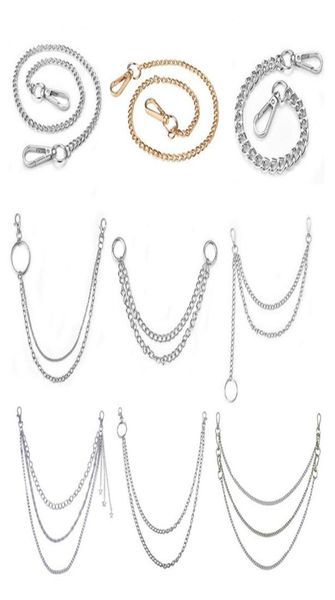 

23 styles punk hip hop metal pants waist chain men women star pendant keychain big ring jeans youth girl trendy jewelry gift y03066565105, Slivery;golden