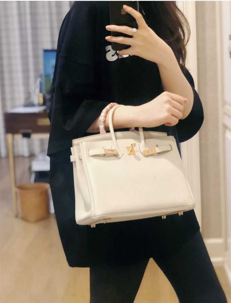 

tote birkin genuine leather new classic bag lychee pattern layer cow leather handbag mommy bag fashion leather bag for women with logo