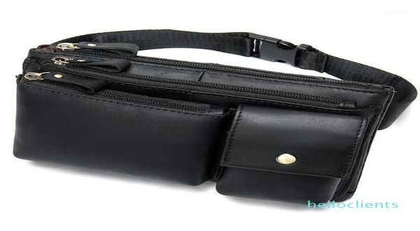 

2020 new genuine leather waist packs men waist bag natural leather fanny packs large belt bag money belt bum pouch hip19732587