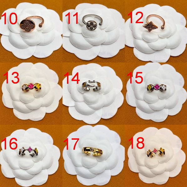 

simple letter designed rings women 18k gold plated men open ring designer jewelry couple luxurys classic anniversary gift vr-002, Silver