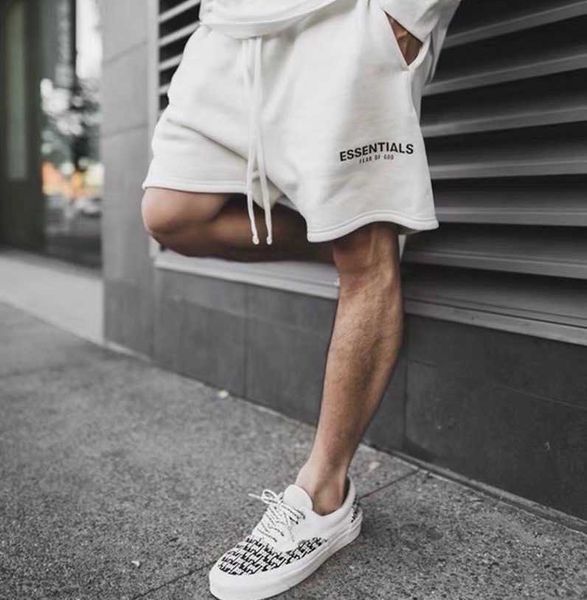 

men's shorts fashion ess designer pants feel of god double line fog reflective shorts men's and women's ess drawstring hip ho, White;black