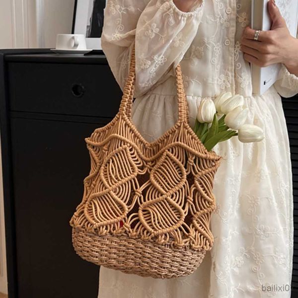 

other bags rope hollow straw bag for summer tote shoulder bags for women round beach handbag trends straw handbags 2023, Black;red