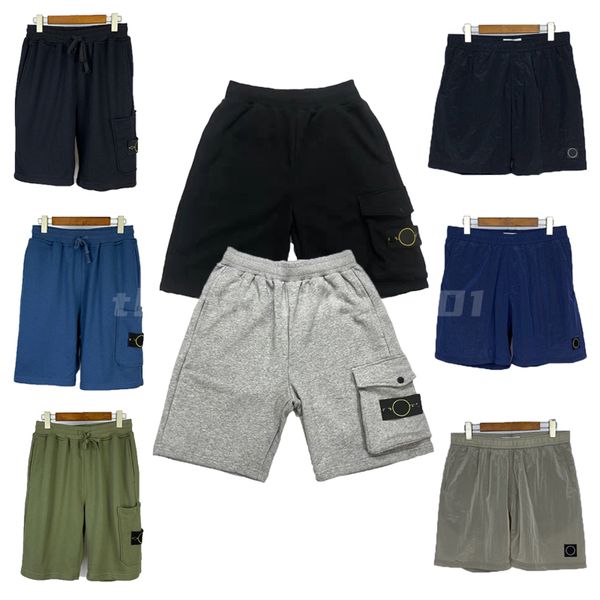 

designer luxury mens shorts solid color casual capris fashion summer beach pants style shorts, Black