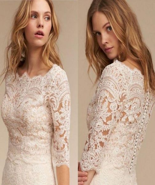 

white ivory bolero wedding bridal jackets half sleeve scoop neck lace wraps button back 259113
