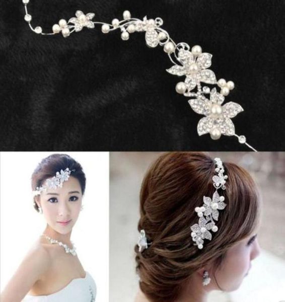 

fashion wedding bridal headpiece hair accessories with pearl bridal crowns and tiaras head jewelry rhinestone bridal tiara headban3016346, Silver