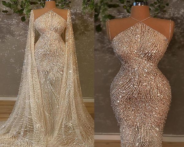 

sparkly sequined mermaid wedding dress with wrap illusion bling dubai princess bridal gowns robe de soiree turkish couture abendkl1500792, White