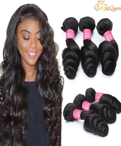 

brazilian loose wave hair bundles brazilian virgin hair loose wave 4 bundles 100 unprocessed human hair extensions2929904, Black