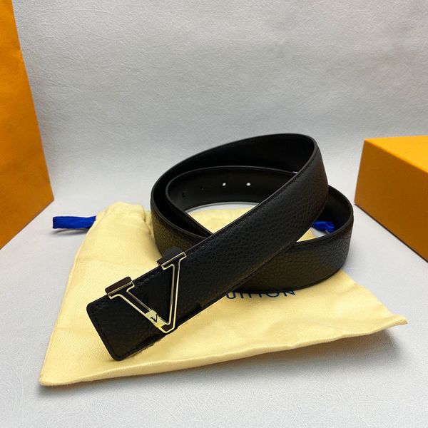 

l belt designer belts for men womens genuine leather belt fashion big letter buckle woman with gift box, Black;brown