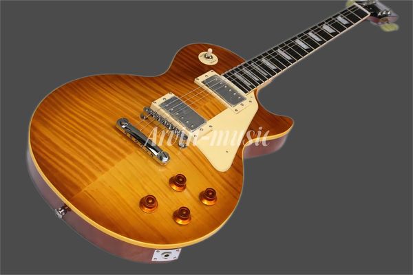 

Arvinmusic Guitar Tiger Flame Maple Top Custom Shop Brown Mahogany Body 1959 R9 Electric Guitar,rosewood fretboard, Free Shipping