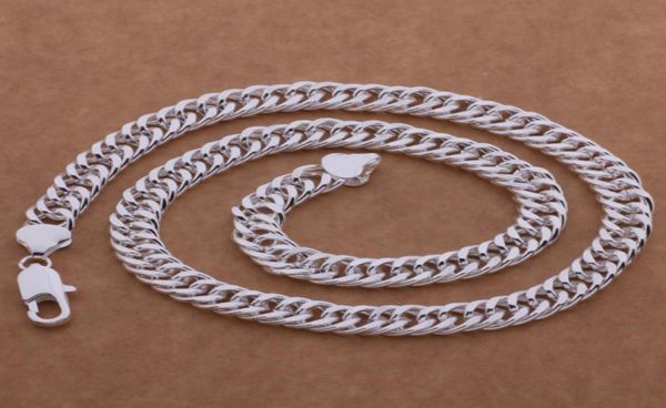 

fashion men039s jewelry 925 sterling silver plated chain necklace 10mmx20inches factory 6089377