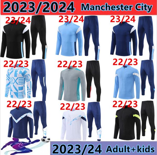 

haaland soccer jersey 23/24 tracksuit de bruyne mans cities grealish sterling ferran mahrez manchesters foden 2023-2024 training suit unifor, Black