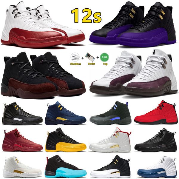 

12 jumpman 12s mens basketball shoes cherry a ma maniere x black white taxi golf university blue hyper royal bulls field purple men trainers
