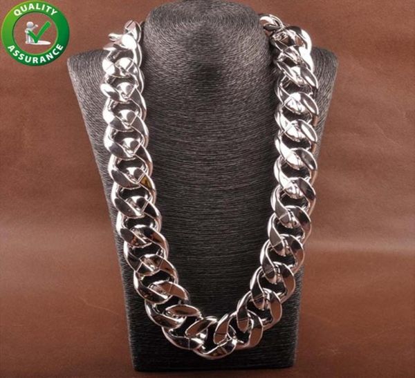 

curb cuban link chain hip hop jewelry mens thick long designer necklace fashion big chunky vintage choker iced out rapper dj acces5244284, Silver