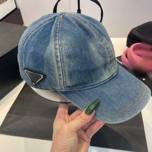 

blue denim mens designer caps anti uv men snapbacks triangle printed outdoor luxury fashion designers women baseball cap, Blue;gray