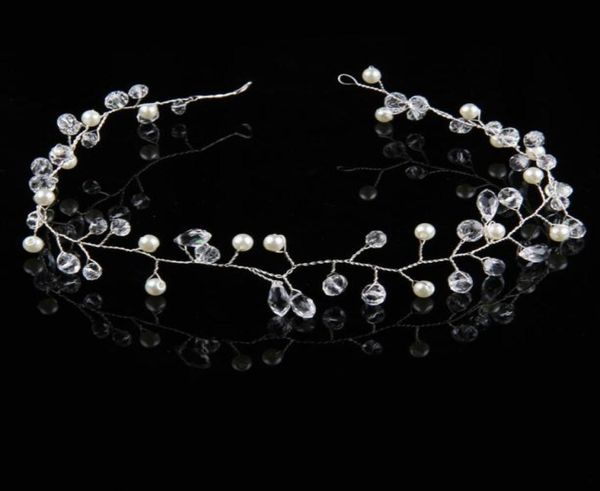

sparkly gold silver hair jewelry crystal faux pearl tiaras hairbands for bride wedding party crowns headbands shining rhinestone h4293834